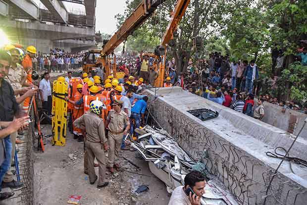 18 killed as flyover collapses in Varanasi