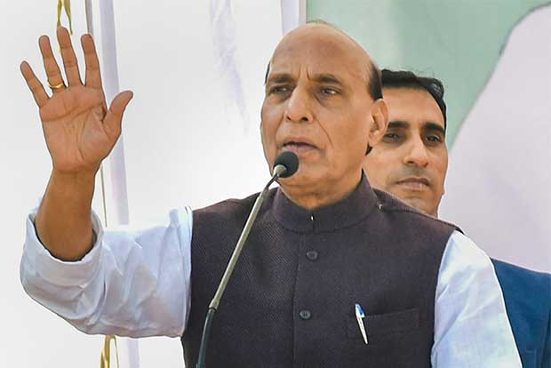 Congress holding onto cows tail for electoral survival: Rajnath Singh
