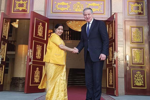 Swaraj holds talks with Tajik counterpart