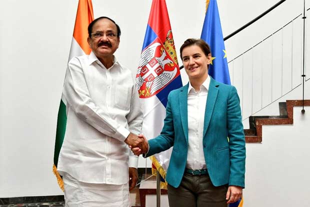 Naidu invokes Nehru, addresses Serbian Parliament
