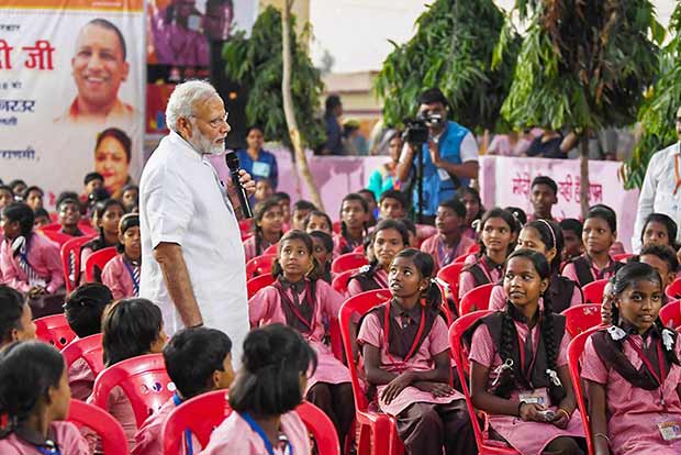 PM Modi in Varanasi on his 68th birthday, gives pep talk to young school children