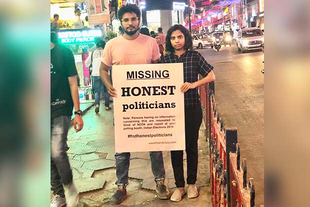 Artist couple look for ‘honest politicians’ through street art campaign