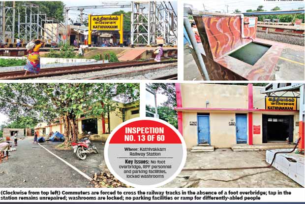 Commuter inconvenience: No safety or security: Kathivakkam station cries for overbridge or cops