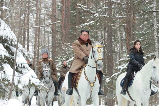 North Koreas Kim sends defiant signals with new horse ride, rare party meeting