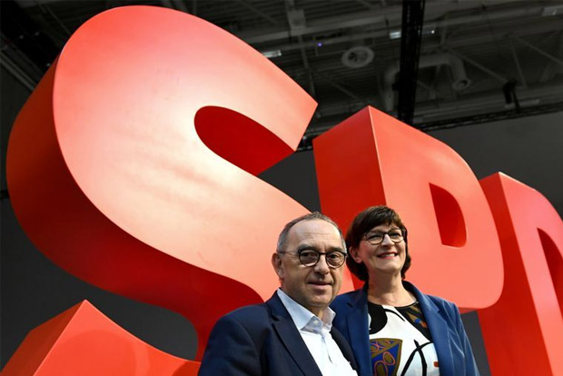 Germanys SPD slip in polls after choosing new leftist leaders