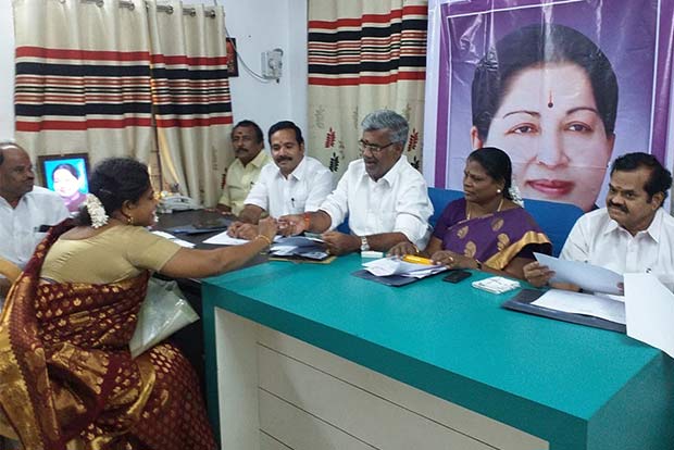 AIADMK aspirants file applications, attend interviews