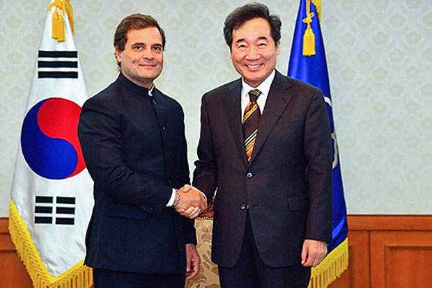 Rahul Gandhi on visit to South Korea, meets countrys PM