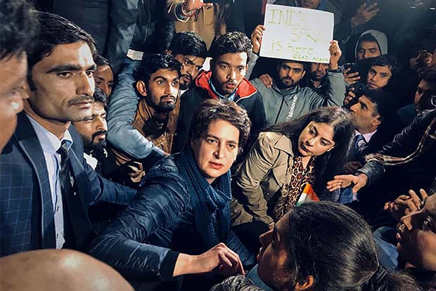Anti-CAA protests: Priyanka Gandhi joins students at India Gate, says govt anti-poor