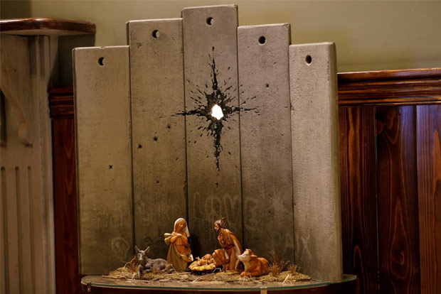 Banksys Scar of Bethlehem nativity unveiled in West Bank hotel