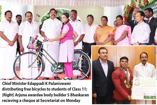 CM gives Arjuna awardee Rs 25L, Rs 1 cr to Tamil chair in Houston