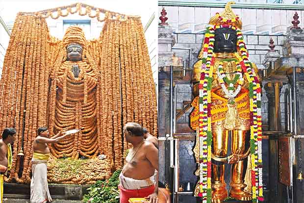 Garland with 1.8L vadas adorns Hanuman at Namakkal temple
