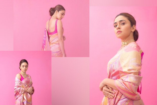 Amruta Khanvilkar paints the town pink with desi look