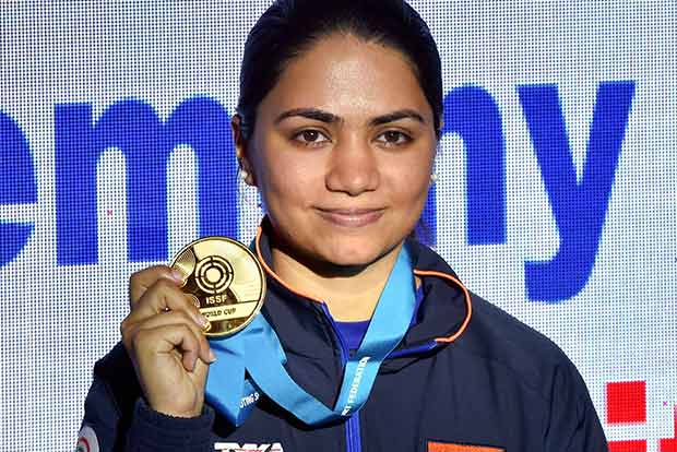 Apurvi Chandela breaks world record to win womens 10m air rifle gold