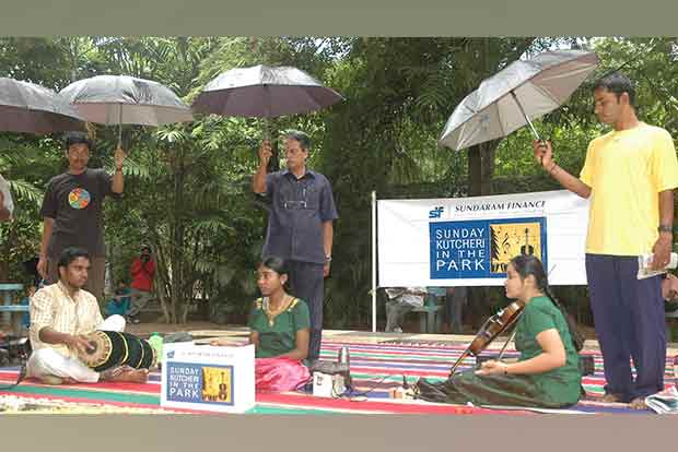 This mikeless kutcheri series in the park helps children overcome their fear