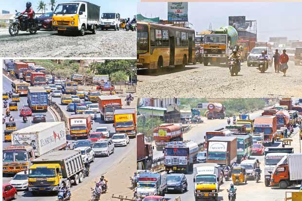Traffic-clogged highway to Bengaluru waits for NHAIs elevated road project