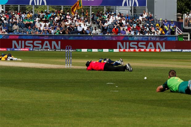 Bees cause players to hit the ground during WC game in England