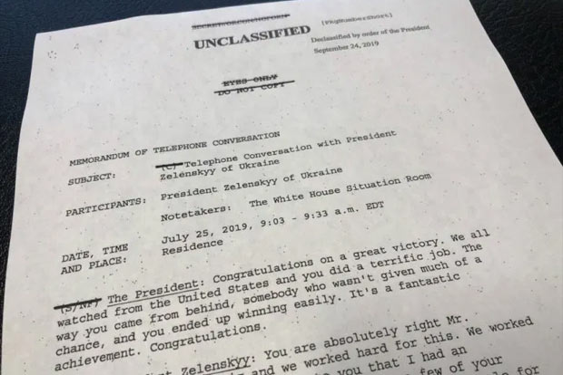 Rough transcript of first Trump-Zelenskiy call released
