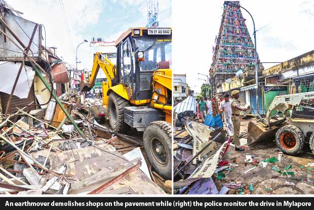 50 illegal shops near Mylapore temple demolished