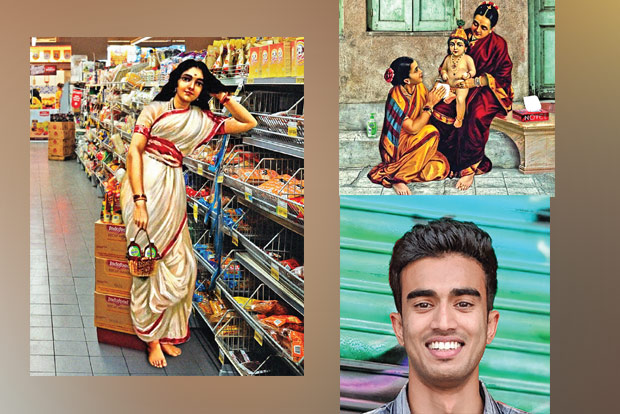 Artist takes inspiration from Ravi Varma for COVID awareness