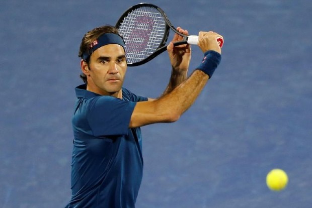 Roger Federer throws volleying at home challenge
