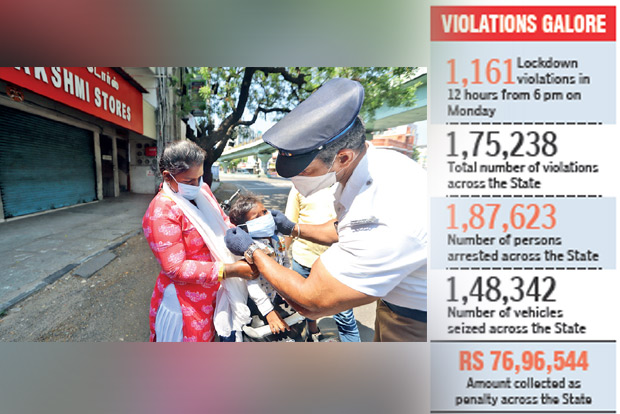 On day one, cops treat those stepping out sans masks with kid gloves