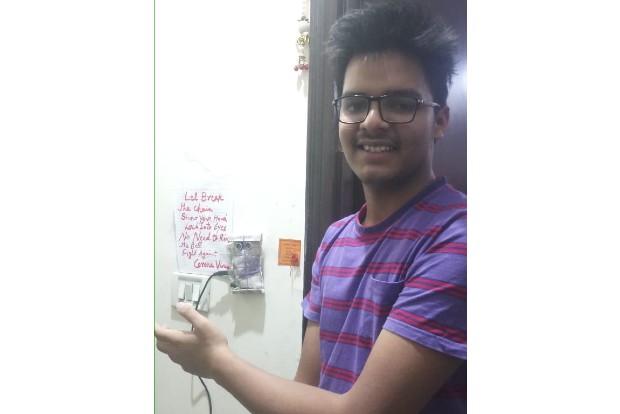 Class 11 Delhi boy develops touch-free doorbell