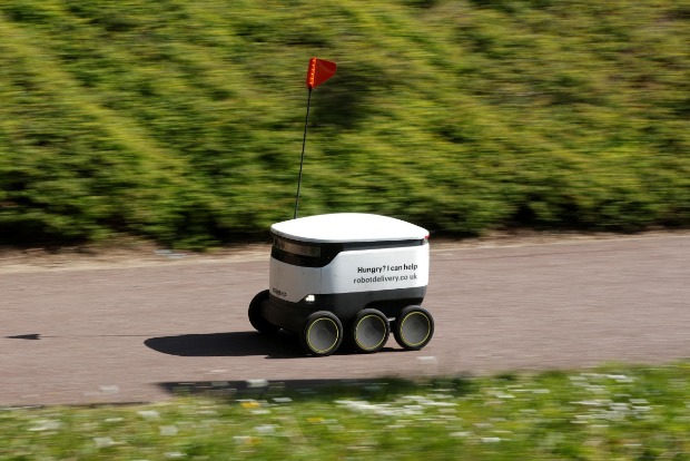 Shopping robots come into their own in locked-down English town