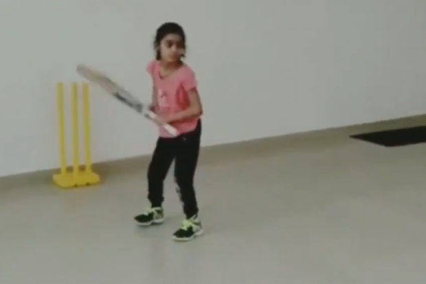 Baby girl version of Dhoni, fans gush over 7-year-olds helicopter shot
