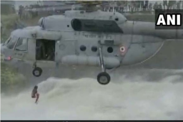 Man trapped on tree for over 12 hours rescued by IAF chopper