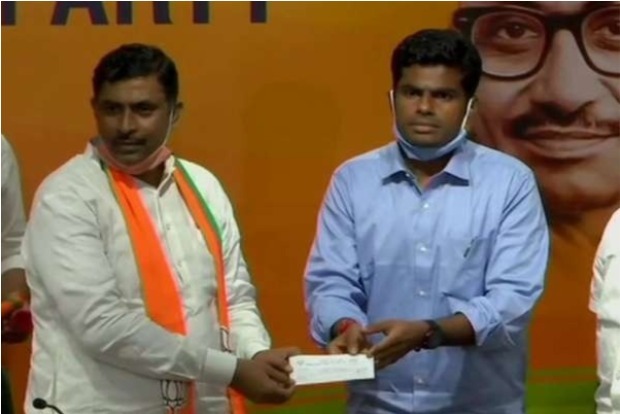 Former IPS officer Annamalai Kuppusamy joins BJP