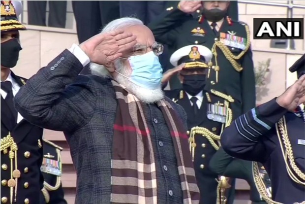 PM Modi Lights Up Swarnim Vijay Mashaal On 50th Anniversary Of 1971 India-Pak War