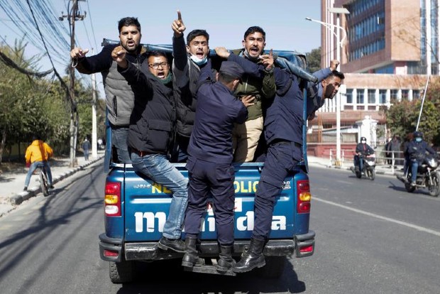 Hundreds protest against Nepali PMs sudden dissolution of parliament