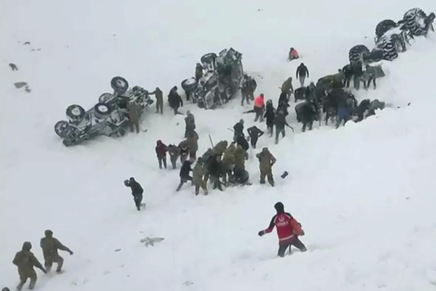 Avalanche in Turkey wipes out rescue team, 38 dead overall