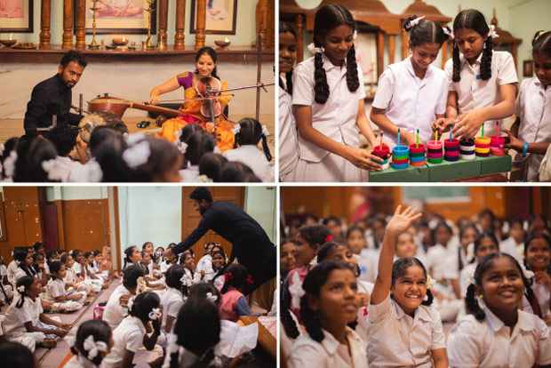 Musicians help students appreciate music through sounds Musicians help students appreciate music through sounds