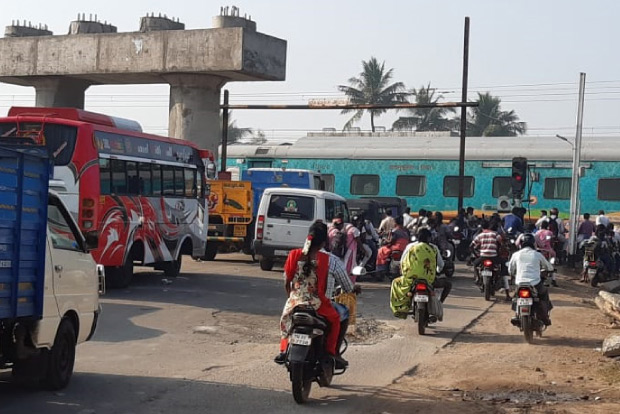 Harrowing time for residents, motorists as work on flyover across rail track at Minjur unfinished Harrowing time for residents, motorists as work on flyover across rail track at Minjur unfinished