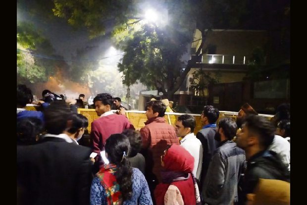 Demanding action against violence, Jamia students protest outside CMs residence