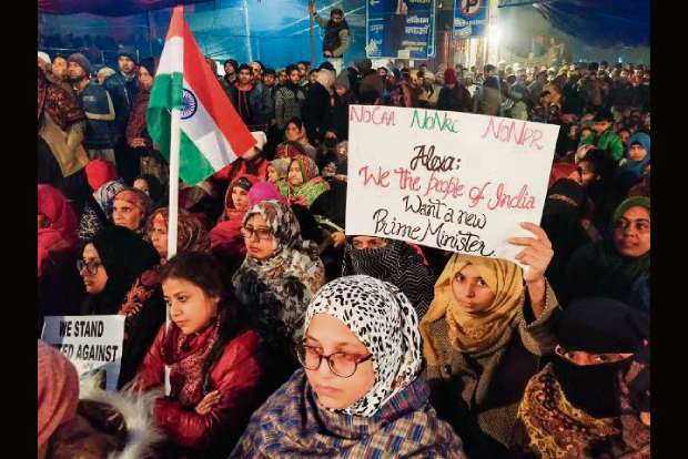 At Delhis Shaheen Bagh, anti-CAA protesters ring in new year with national anthem