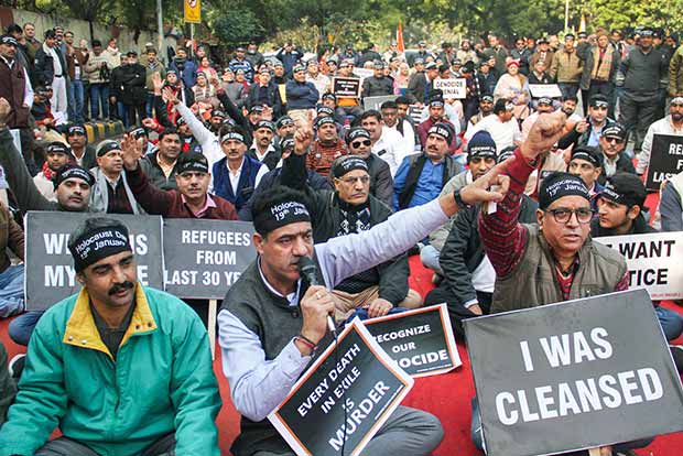 Protests mark 30th year of Kashmiri Pandits exodus