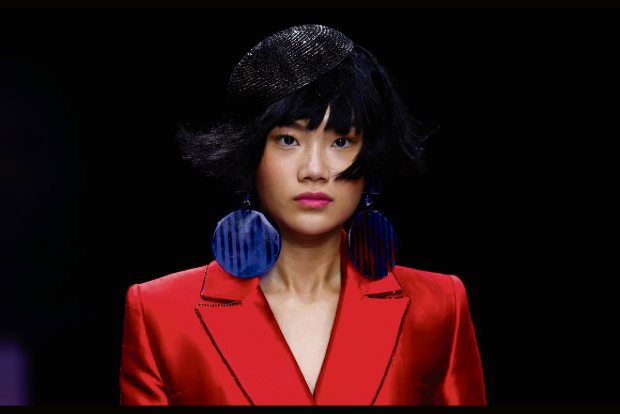 Armani pairs stern tailoring with vibrant colours for Paris show