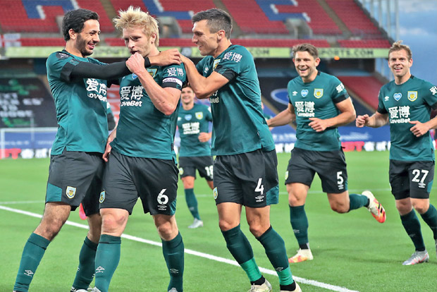 Burnley moves to eighth place in Premier League