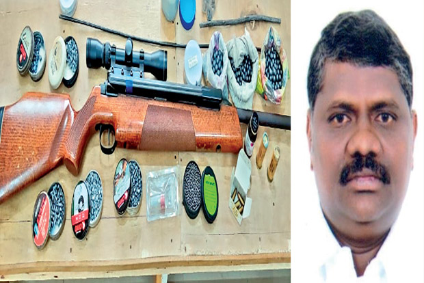 Gun, cartridge making equipment seized from Tiruporur DMK MLA’s godown Gun, cartridge making equipment seized from Tiruporur DMK MLA’s godown