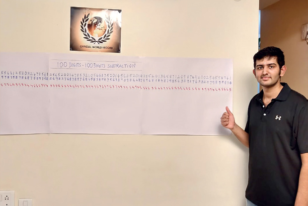 Youth sets world record by subtracting 100-digit numbers under a minute