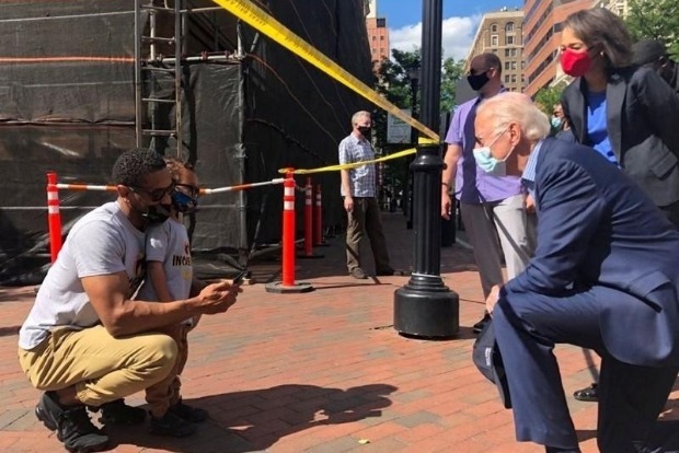 Democrat Biden visits site of police brutality protest in Delaware