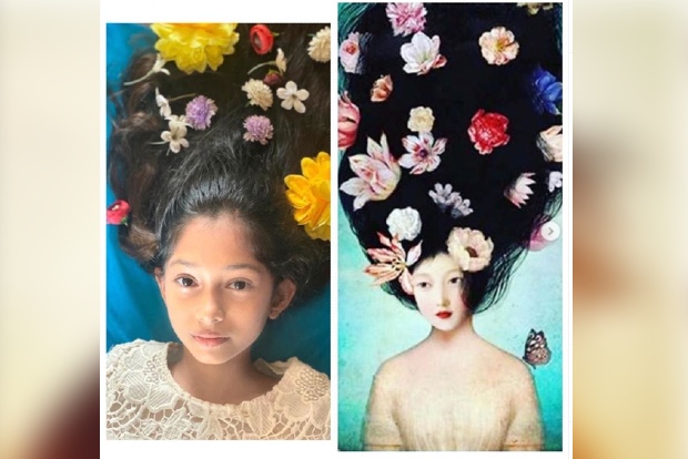 Farah dolls up daughters Anya, Diva to recreate paintings