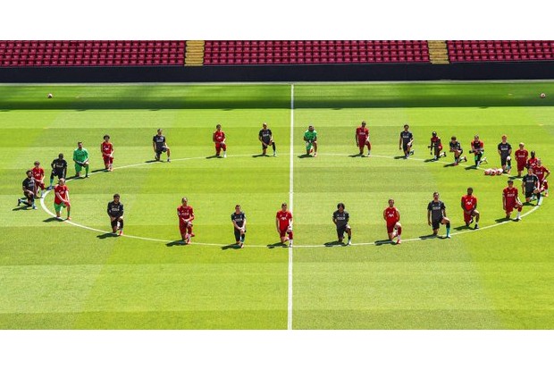 Liverpool stars show support for Floyd, take a knee in training