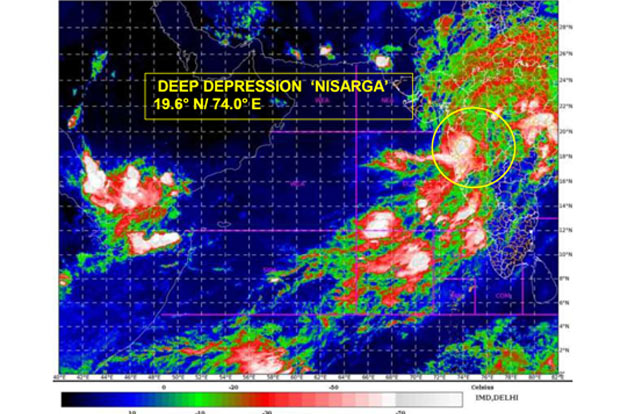 Cyclone Nisarga weakens further, now a deep depression Cyclone Nisarga weakens further, now a deep depression