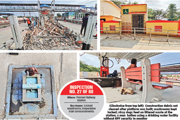 Uncleared debris, no RPF, dog menace leave commuters irked at Ponneri station