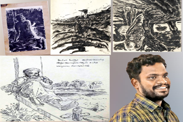 Artist narrates 300 km walking experiences through paintings