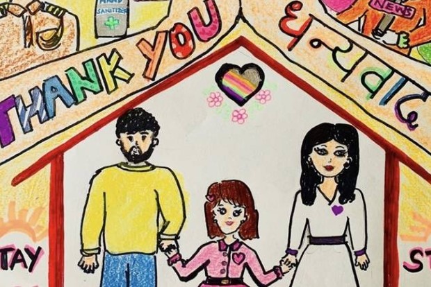 Aaradhya Bachchan thanks Corona Warriors with a drawing