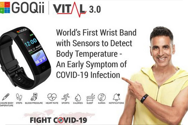 GOQii Vital 3.0 wristband comes with sensors to read body temperature GOQii Vital 3.0 wristband comes with sensors to read body temperature